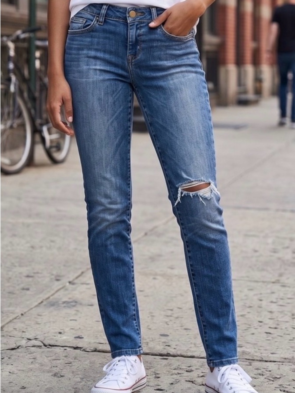 Joe’s Jeans Classic Mid-Rise Distressed Women's Jeans - Medium Blue
